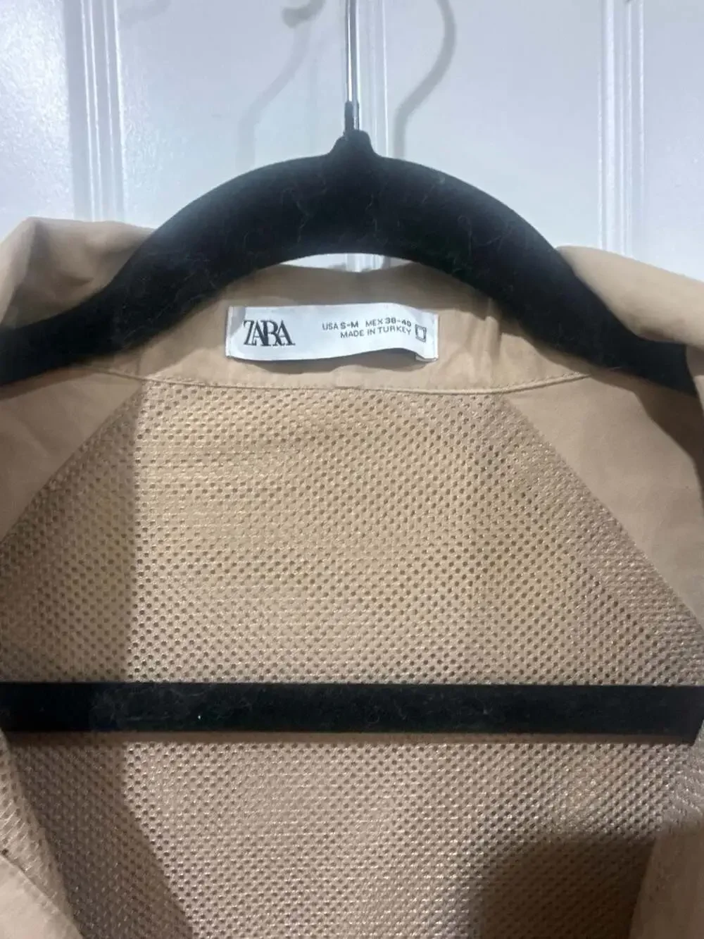 Zara Tan Half-Zip Mesh Lined Anorak Windbreaker Jacket Size S-M
